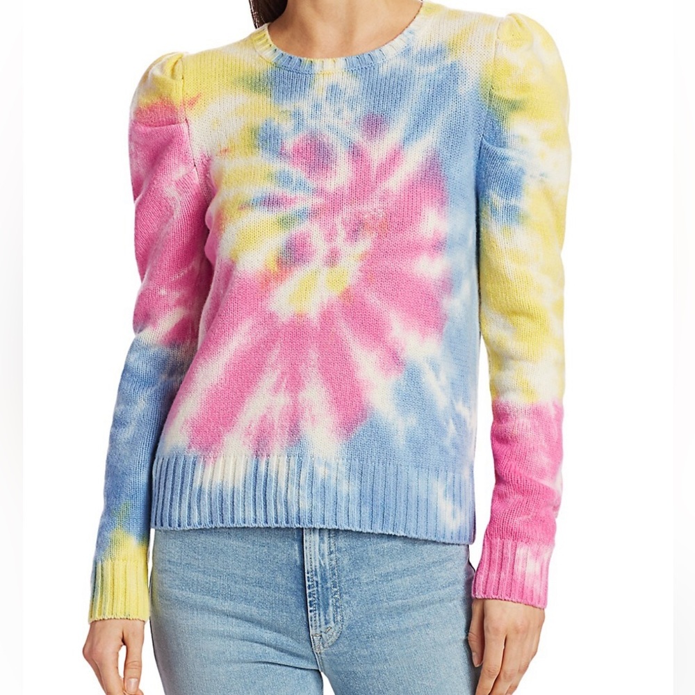 NWT Generation Love Tyrell Tie Dye Puff Sleeve Long Sleeve Sweater Size Large